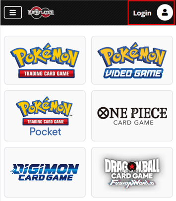 Limitless TCG home page